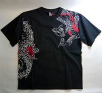 画像1: 龍桜　龍 刺繍 Tシャツ (1)