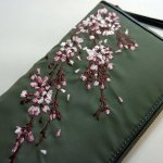 画像2: 花旅楽団　サクラ刺繍 ナイロン長財布 (2)
