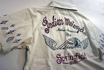画像3: indian motcycle   ヘッドマーク刺繍 ポロ