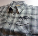 画像4: indian motcycle   フライングチマヨ刺繍 ジャガードチェックシャツ  (4)