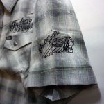 画像5: indian motcycle   フライングチマヨ刺繍 ジャガードチェックシャツ  (5)