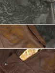 画像3: [お取り寄せ商品] 花旅楽団 双龍 刺繍 レザージャケット (ラムレザー） (3)