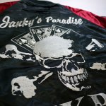 画像5: JUNKY'S PARADISE ボーンスカル柄 刺繍 リバーシブルスカジャン  BLK×WIN/WIN×BLK (5)