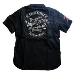 画像1: VANSON ロゴ 刺繍 ツイル ワークシャツ 　 (1)