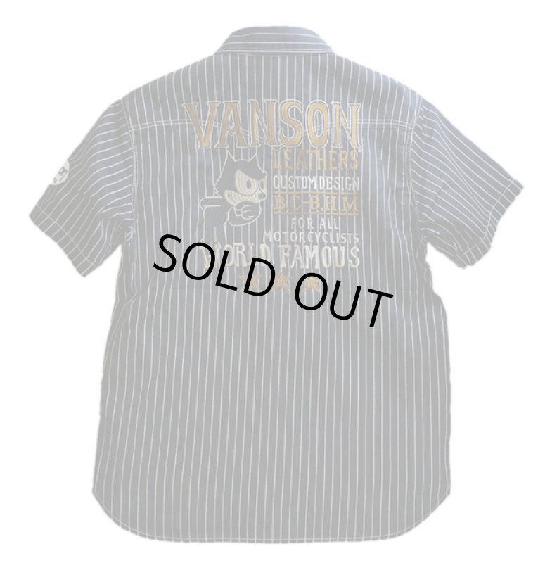 画像1: VANSON×FELIX コラボ 刺繍 ワークシャツ ウォバッシュ (1)