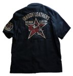 画像1: VANSON×FELIX コラボ カモフラージュ スター刺繍 シャツ ブラック (1)