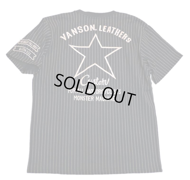 画像1: VANSON ワンスター 刺繍 WABASHプリント Tシャツ (1)