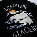 画像8: HOUSTON  [ GREENLAND ( 白熊）] 刺繍  別珍 スカジャン (中綿入り）ブラック (8)