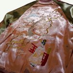 画像3: 新色 Japanesque 桜舞妓地図 ビンテージ柄 刺繍 リバーシブルスカジャン  ピンク／ベージュ (3)