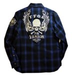画像10: VANSON × 武装戦線 T.F.O.Aコラボ スカル刺繍 オンブレチェックシャツ (10)