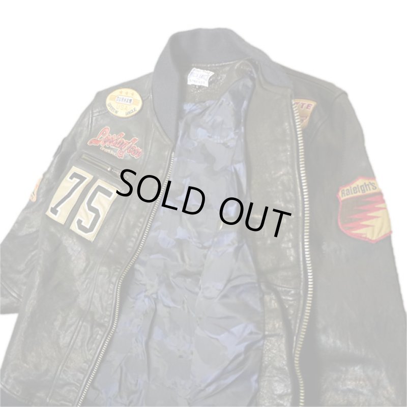 画像8: お買い得 SALE 50%OFF LOWBLOW KNUCKLE  ゴートベジタブルレザー ライダースジャケット ネイビー (水洗いシワ加工) (8)