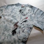 画像9: 華鳥風月　むら染め 金魚柄 刺繍  Tシャツ  (9)