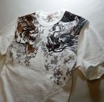 画像10: 華鳥風月　龍虎  刺繍  Tシャツ  (10)