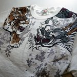 画像12: 華鳥風月　龍虎  刺繍  Tシャツ  (12)