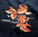 画像6: 花旅楽団 桜に金魚鉢刺繍 刺繍 半袖Tシャツ (6)