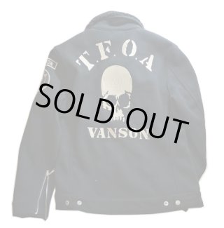 VANSON×CROWS×WORST 武装戦線 コラボ スカル刺繍 裏毛 ZIPパーカー