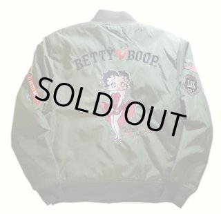 indian motocycle/betty boop メルトン 袖革 スタジャン