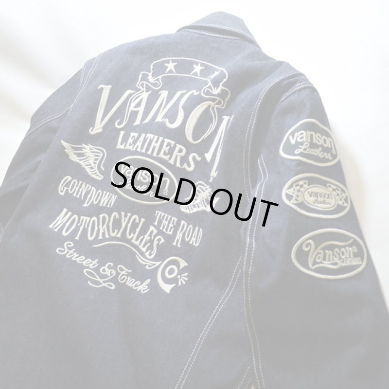 画像3:  VANSON (バンソン）ワッペン 刺繍  Gジャン  nvsl-801 インディゴ (3)