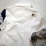 画像6: 喜人 KIJIN  袖ツギハギシャツ（七分袖） ホワイト (6)