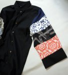 画像8: 喜人 KIJIN  袖ツギハギシャツ（七分袖） ブラック (8)