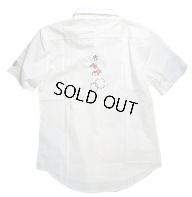 画像2: 喜人 KIJIN  金魚 切替えシャツ [ KJ-81403 ] ホワイト (2)