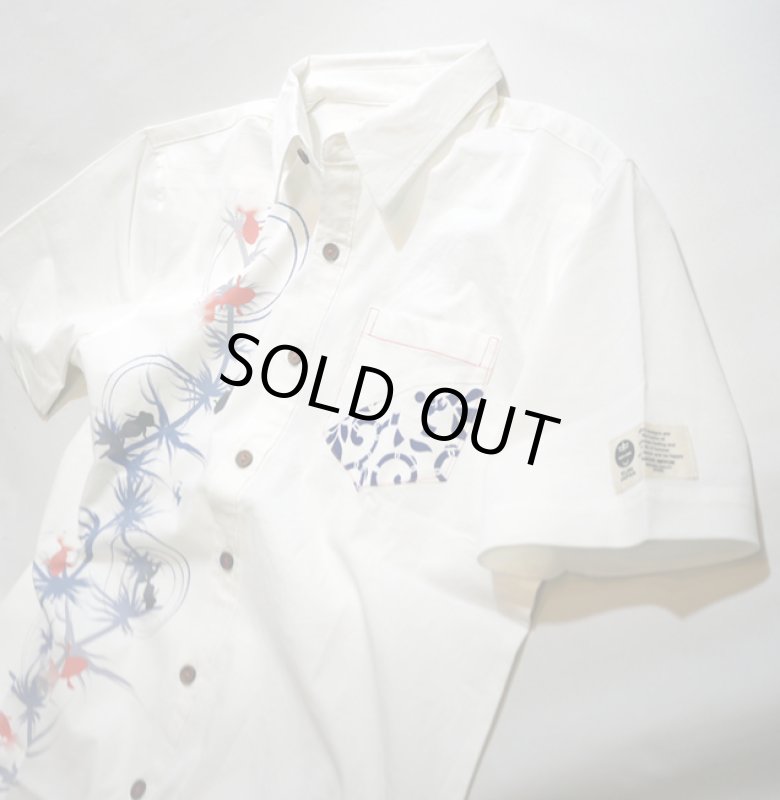 画像3: 喜人 KIJIN  金魚 切替えシャツ [ KJ-81403 ] ホワイト (3)