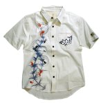 画像1: 喜人 KIJIN  金魚 切替えシャツ [ KJ-81403 ] ホワイト (1)