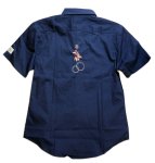 画像2: 喜人 KIJIN  金魚 切替えシャツ [ KJ-81403 ]ネイビー (2)