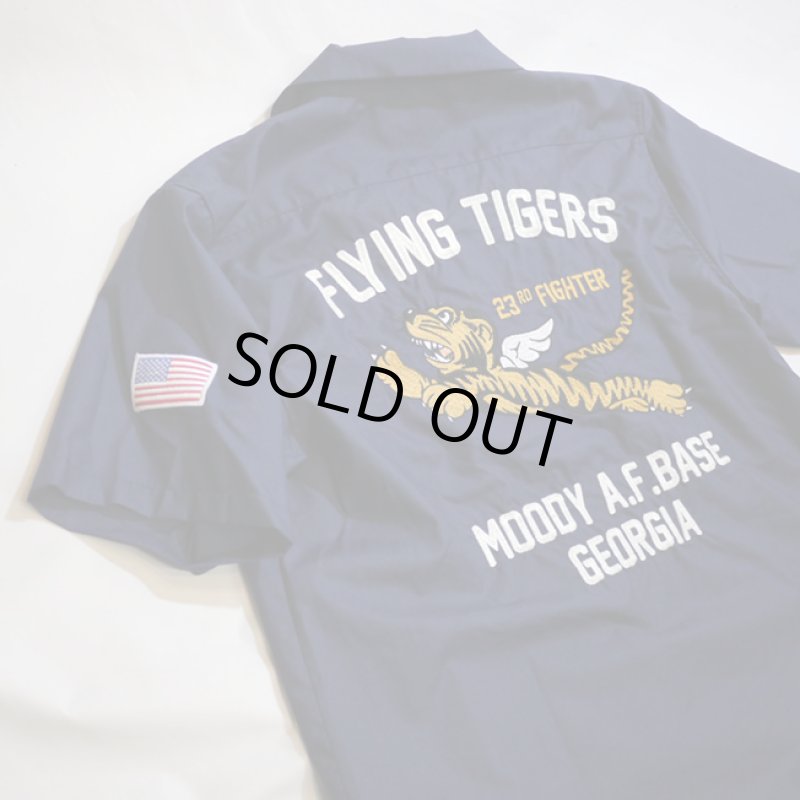 画像3: HOUSTON   BOWLING SHIRTS ( FLYING TIGERS )  ネイビー (3)