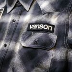 画像6:  VANSON (バンソン）イーグル刺繍 オンブレチェック ネルジャツ NVSL-808 ブラック／グレー (6)