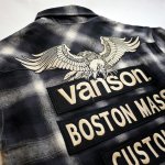 画像7:  VANSON (バンソン）イーグル刺繍 オンブレチェック ネルジャツ NVSL-808 ブラック／グレー (7)