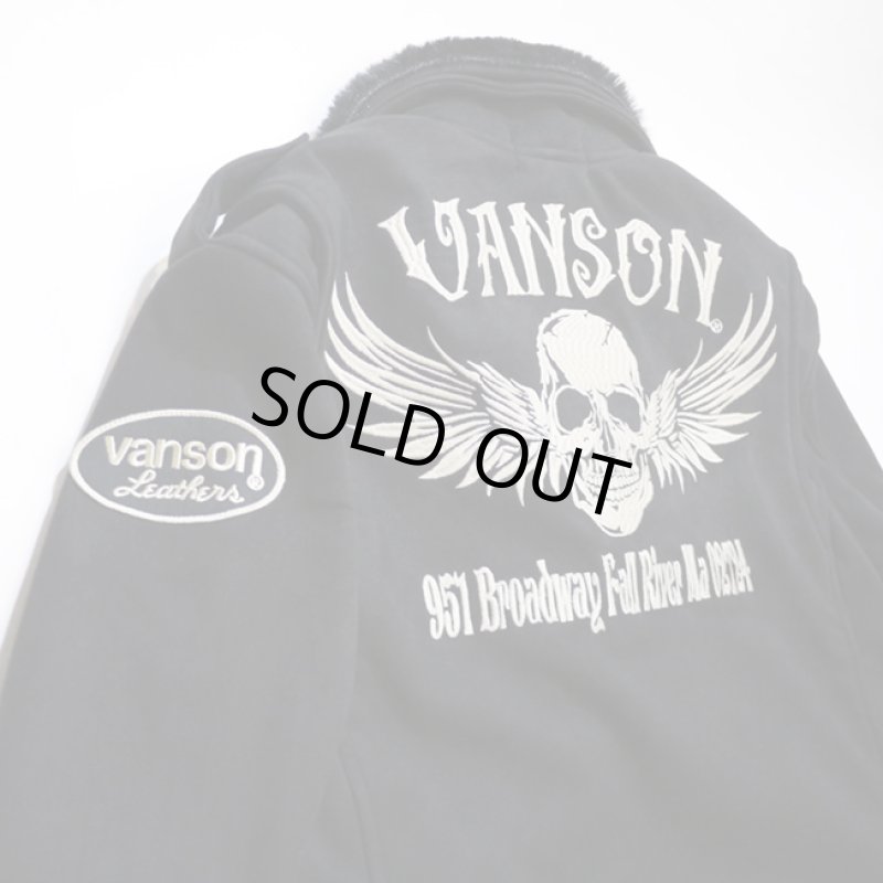 画像4:  VANSON (バンソン）フェイクスウェード ボンディング ライダースジャケット スカル 刺繍  (4)
