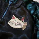 画像7: 花旅楽団 [ 招き猫] 刺繍 リバーシブルスカジャン  SSJ-514 (7)