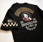 画像15: indian motocycle / betty boop プリント 刺繍 ポケット付きTシャツ BBI-914 (15)