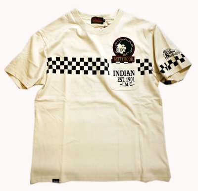 画像2: indian motocycle / betty boop プリント 刺繍 ポケット付きTシャツ BBI-914