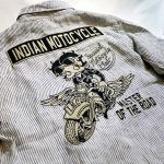 画像6: indian motocycle / betty boopコラボ  刺繍  ストライプ ワークシャツ BBI-927 (6)