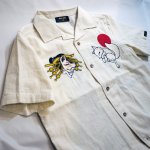 画像4: 今昔 ( KON-JAKU ) 狐と花魁 ガーゼ開襟シャツ  総刺繍  KJSH-19005 (4)