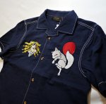画像10: 今昔 ( KON-JAKU ) 狐と花魁 ガーゼ開襟シャツ  総刺繍  KJSH-19005 (10)