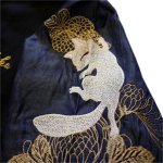 画像6: 今昔 -KON-JAKU-  [ 今昔狐と乱菊 ]  刺繍 パーカー KOP-19015 (6)