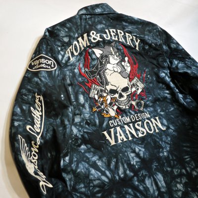 画像1: [  VANSON (バンソン）] トム＆ジェリー コラボ 刺繍 ワークシャツ  TJV-930