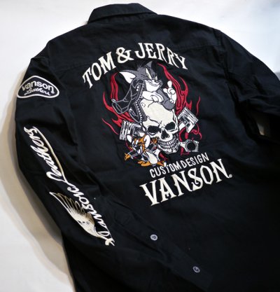画像2: [  VANSON (バンソン）] トム＆ジェリー コラボ 刺繍 ワークシャツ  TJV-930