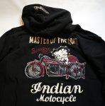 画像14: indian motocycle/betty boop  ベティー 刺繍  プルーバーパーカー  BBI-948 (14)