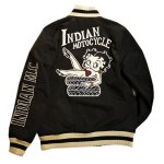 画像2: Indian／Bettyboop コラボ リバーシブル ツアージャケット 刺繍（中綿なし） BBI-933 ネイビー／ブラック (2)