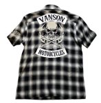 画像8: VANSON (バンソン）  オンブレチェック 半袖シャツ スカル刺繍  NVSS-2003 (8)