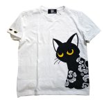 画像3: LIN (リン） 黒猫のLamy とネズミのEarl プリント 刺繍 Tシャツ  ATL-75001 (3)