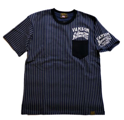画像2: VANSON (バンソン）ポケット付き  刺繍 Tシャツ NVST-2007