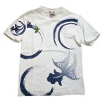 画像2: 華鳥桜　円相と金魚 プリント 刺繍   Tシャツ   8002102 (2)
