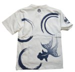 画像3: 華鳥桜　円相と金魚 プリント 刺繍   Tシャツ   8002102 (3)
