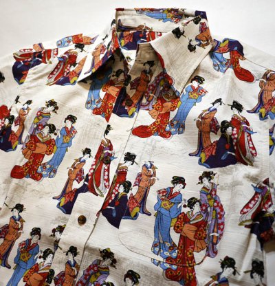 画像2: 衣桜  浮世絵 プリント半袖シャツ 「京芸妓」SA-1341(日本製）