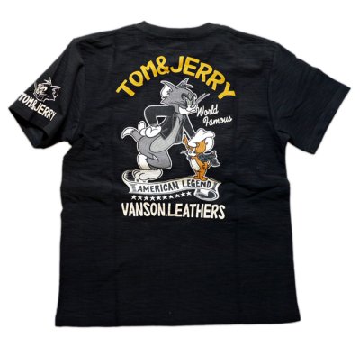画像1: VANSON (バンソン）tom&jerry コラボ 刺繍 Tシャツ(スラブ） TJV-2011